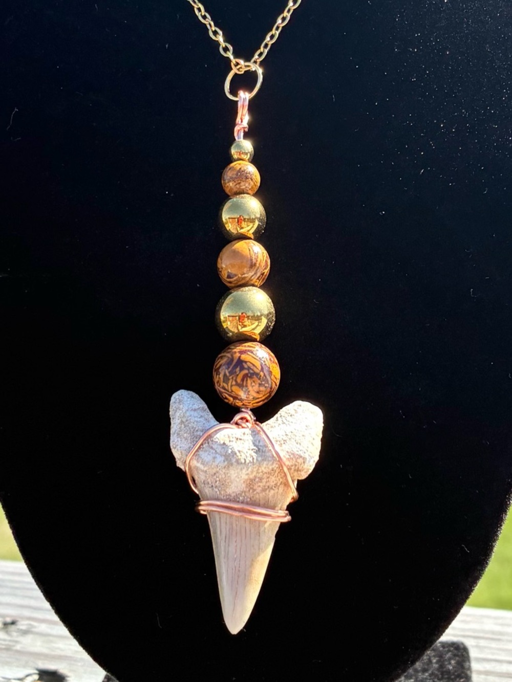 🦈 Otodus Shark Tooth Fossil Pendant ✨